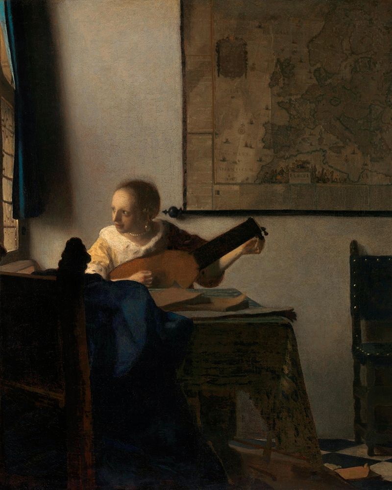 Young Woman with a Lute art print by Johannes Vermeer for $57.95 CAD