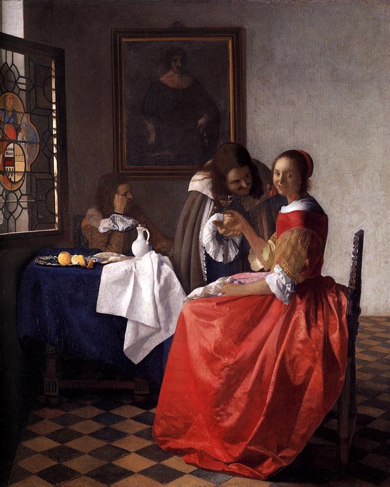 A Lady and Two Gentlemen art print by Johannes Vermeer for $57.95 CAD