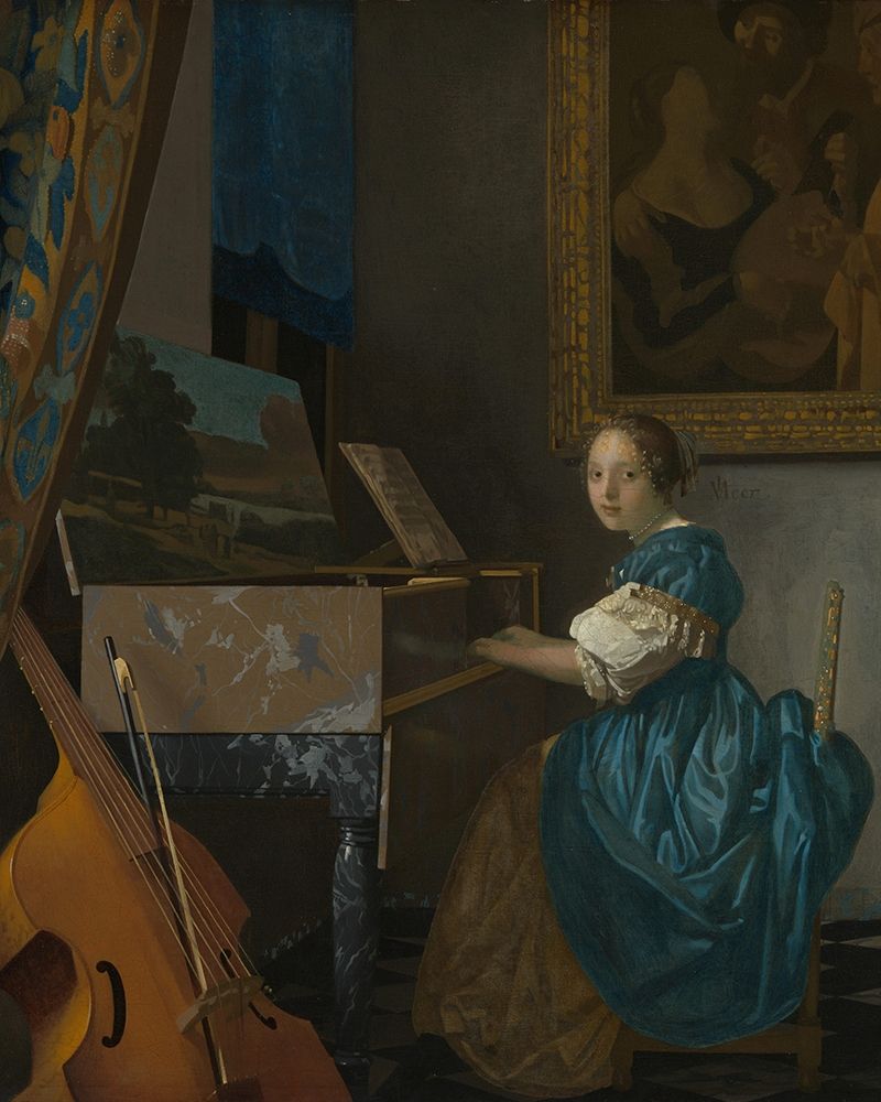 Lady Seated at a Virginal art print by Johannes Vermeer for $57.95 CAD