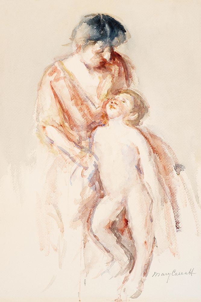 Woman with Nude Boy at Her Left art print by Mary Cassatt for $57.95 CAD