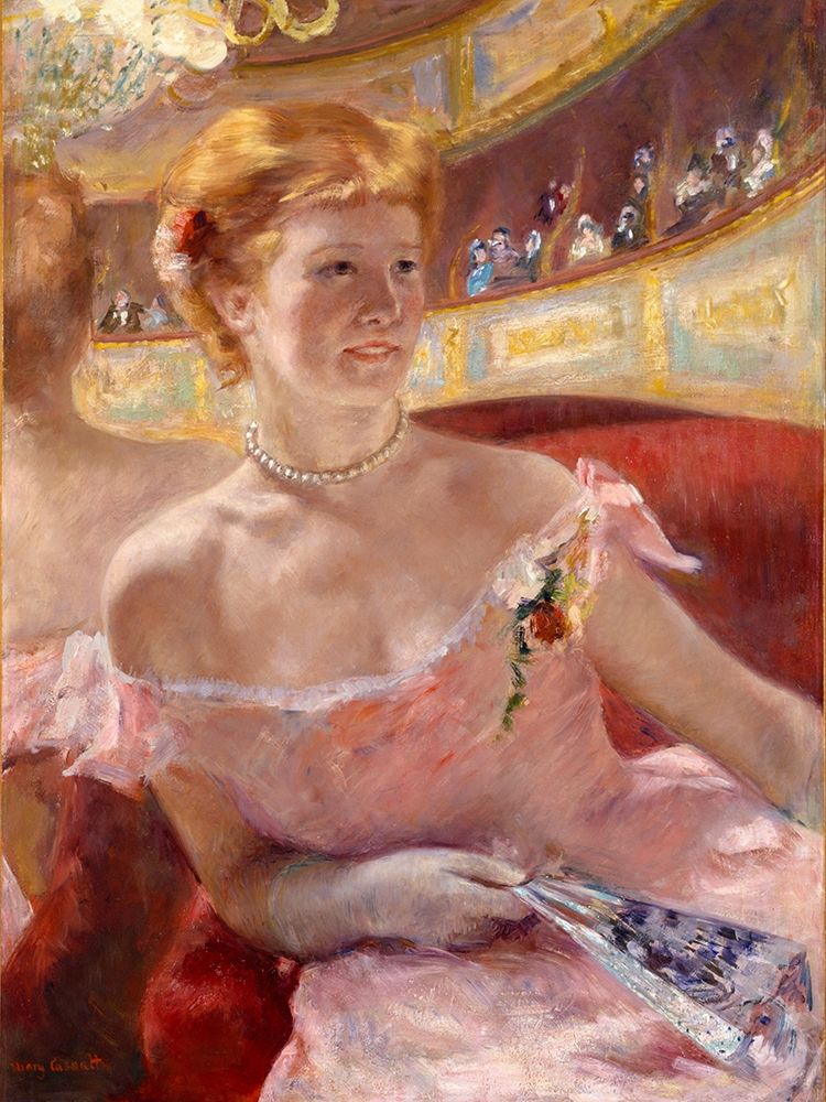 Woman with a Pearl Necklace in a Loge art print by Mary Cassatt for $57.95 CAD