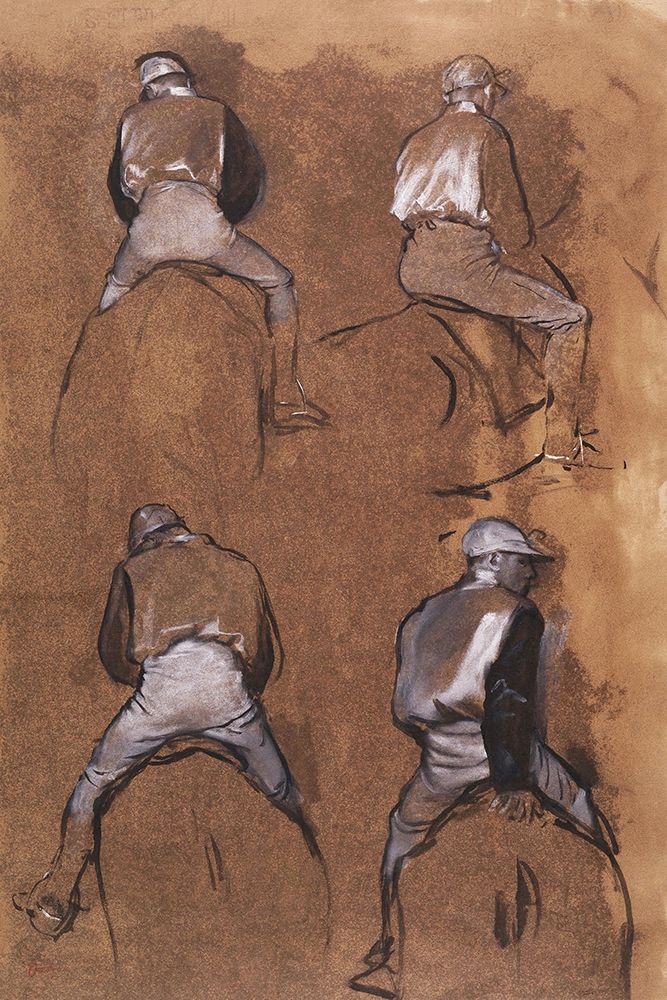 Four Studies of a Jockey art print by Edgar Degas for $57.95 CAD