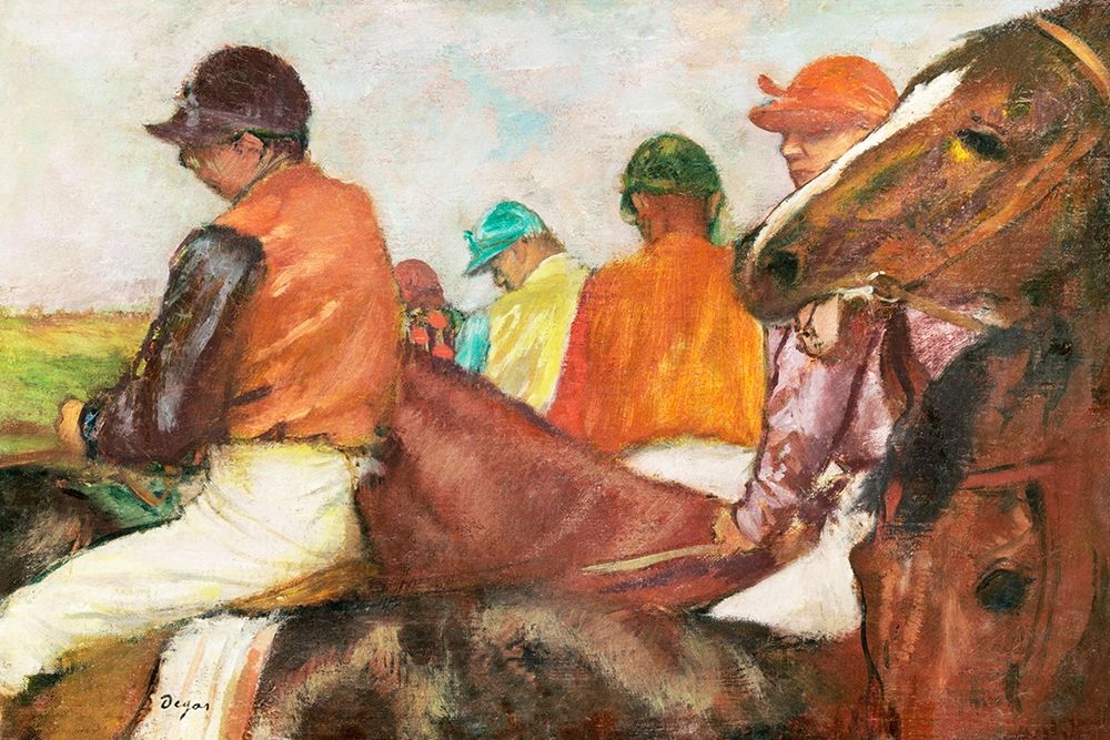 The Jockeys art print by Edgar Degas for $57.95 CAD