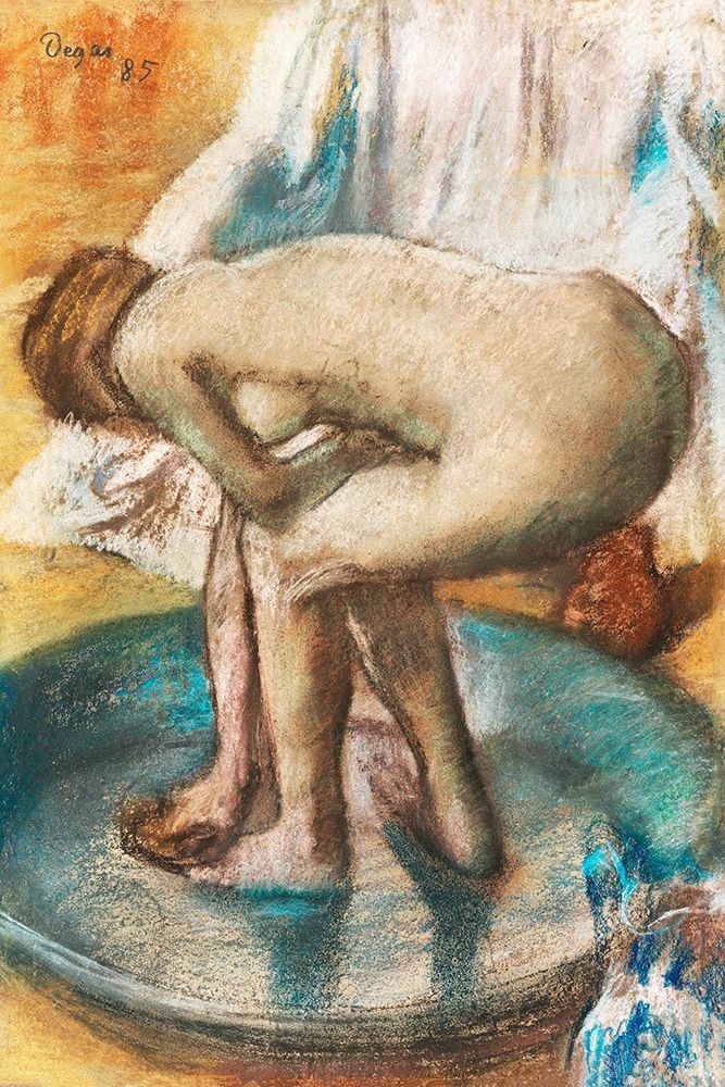 Woman Bathing in a Shallow Tub art print by Edgar Degas for $57.95 CAD