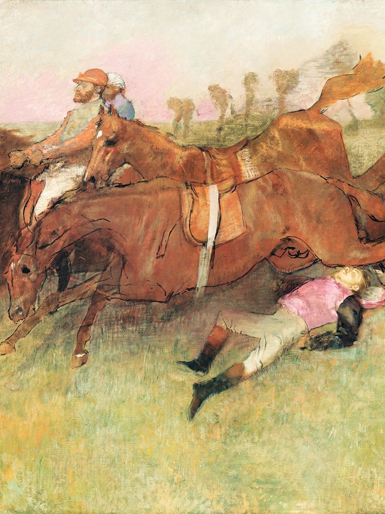 Scene from the Steeplechase: The Fallen Jockey art print by Edgar Degas for $57.95 CAD