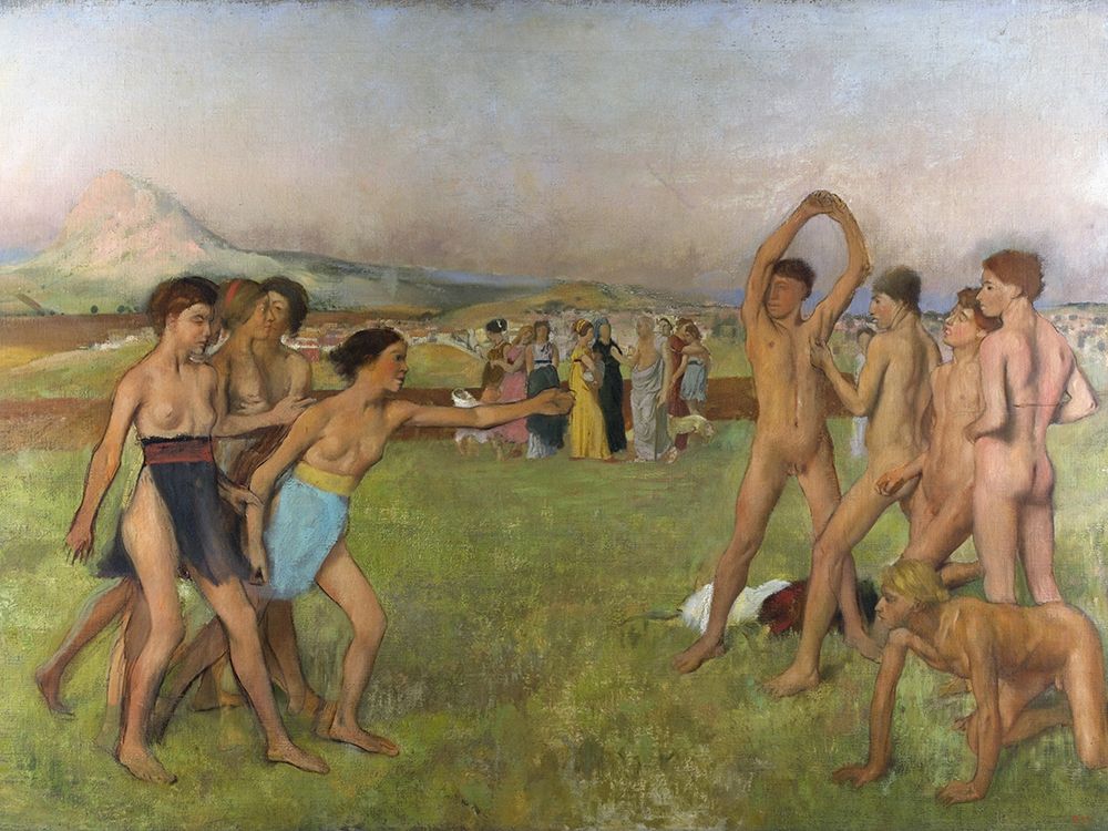 Young Spartans exercising art print by Edgar Degas for $57.95 CAD