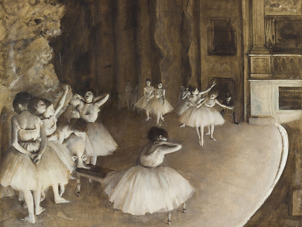 Ballet Rehearsal on Stage art print by Edgar Degas for $57.95 CAD