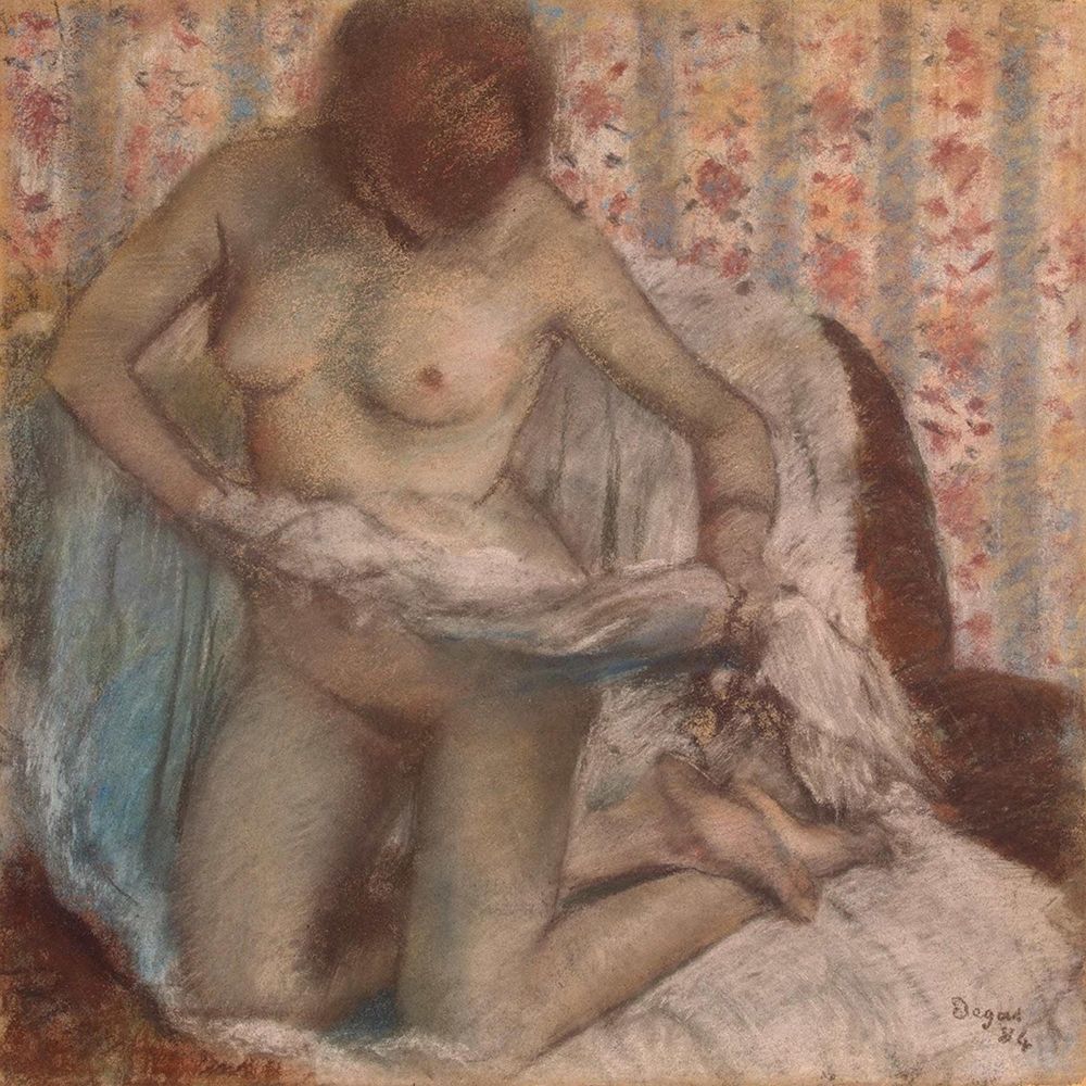 Kneeling Woman art print by Edgar Degas for $57.95 CAD