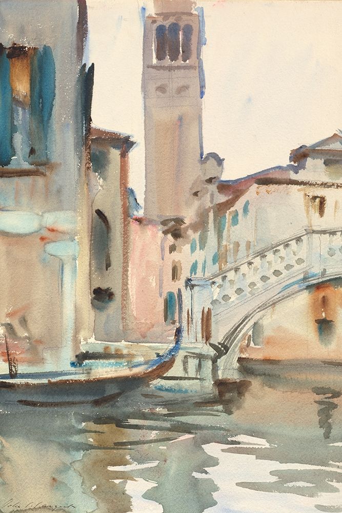 A Bridge and Campanile, Venice art print by John Singer Sargent for $57.95 CAD