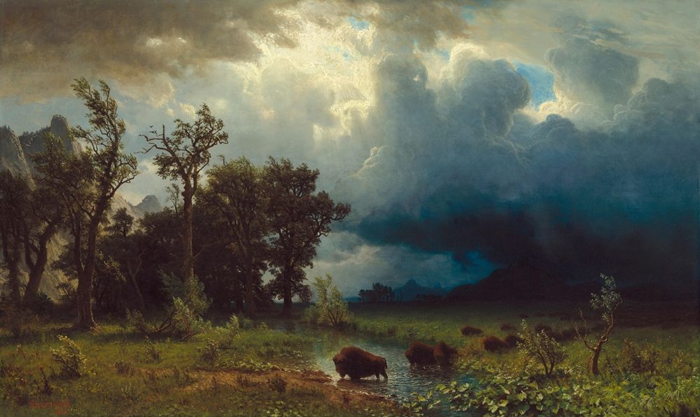 Buffalo Trail: The Impending Storm art print by Albert Bierstadt for $57.95 CAD