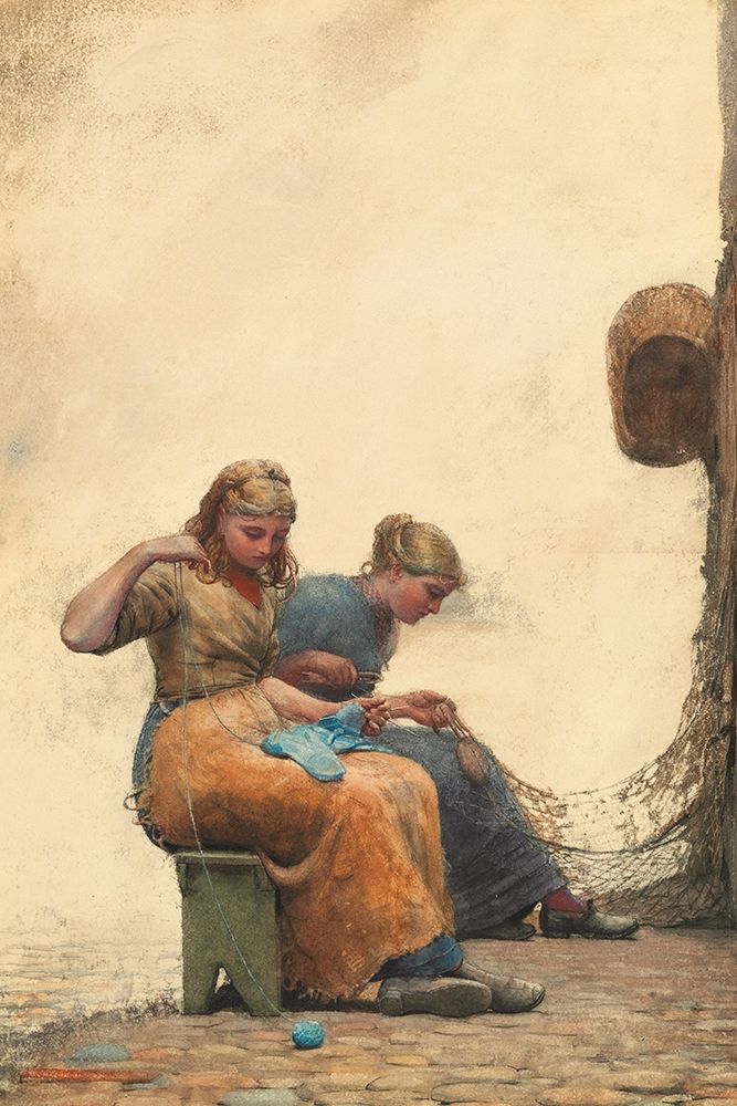 Mending the Nets art print by Winslow Homer for $57.95 CAD