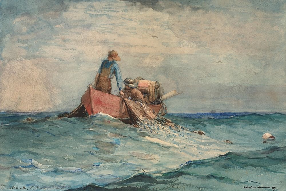 Hauling in the Nets art print by Winslow Homer for $57.95 CAD