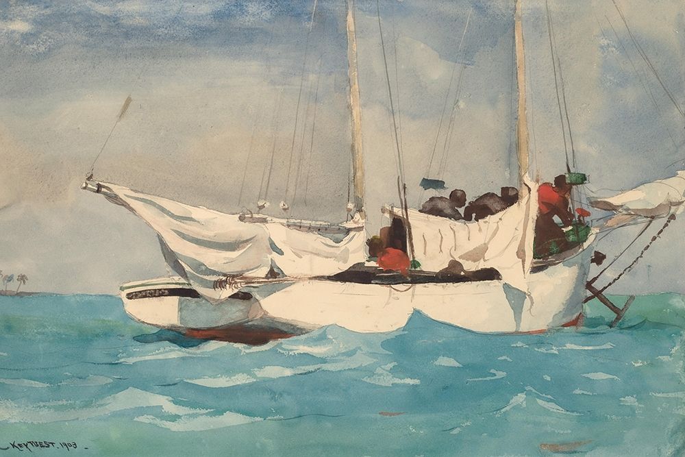 Key West, Hauling Anchor art print by Winslow Homer for $57.95 CAD