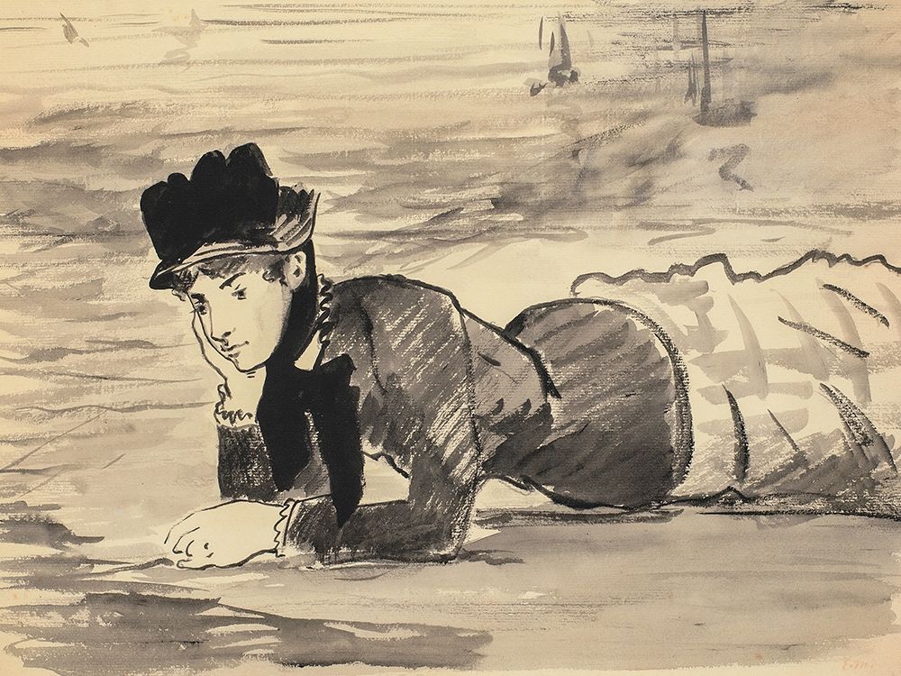 Woman Lying on the Beach. Annabel Lee art print by Edouard Manet for $57.95 CAD