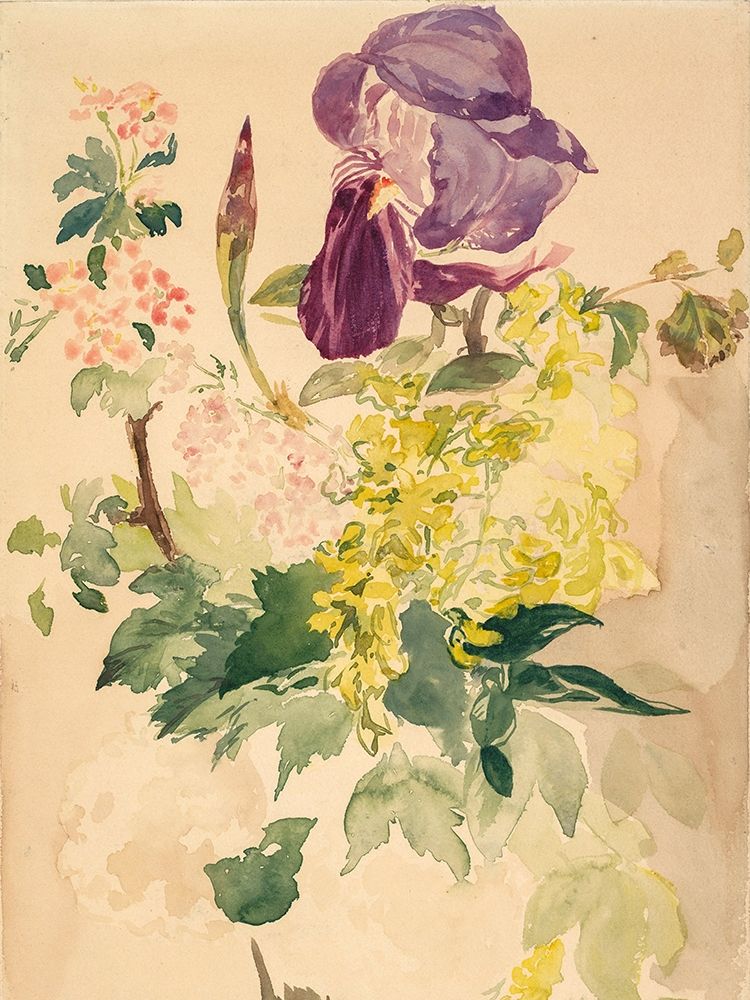 Flower Piece with Iris, Laburnum, and Geranium, 1880 art print by Edouard Manet for $57.95 CAD