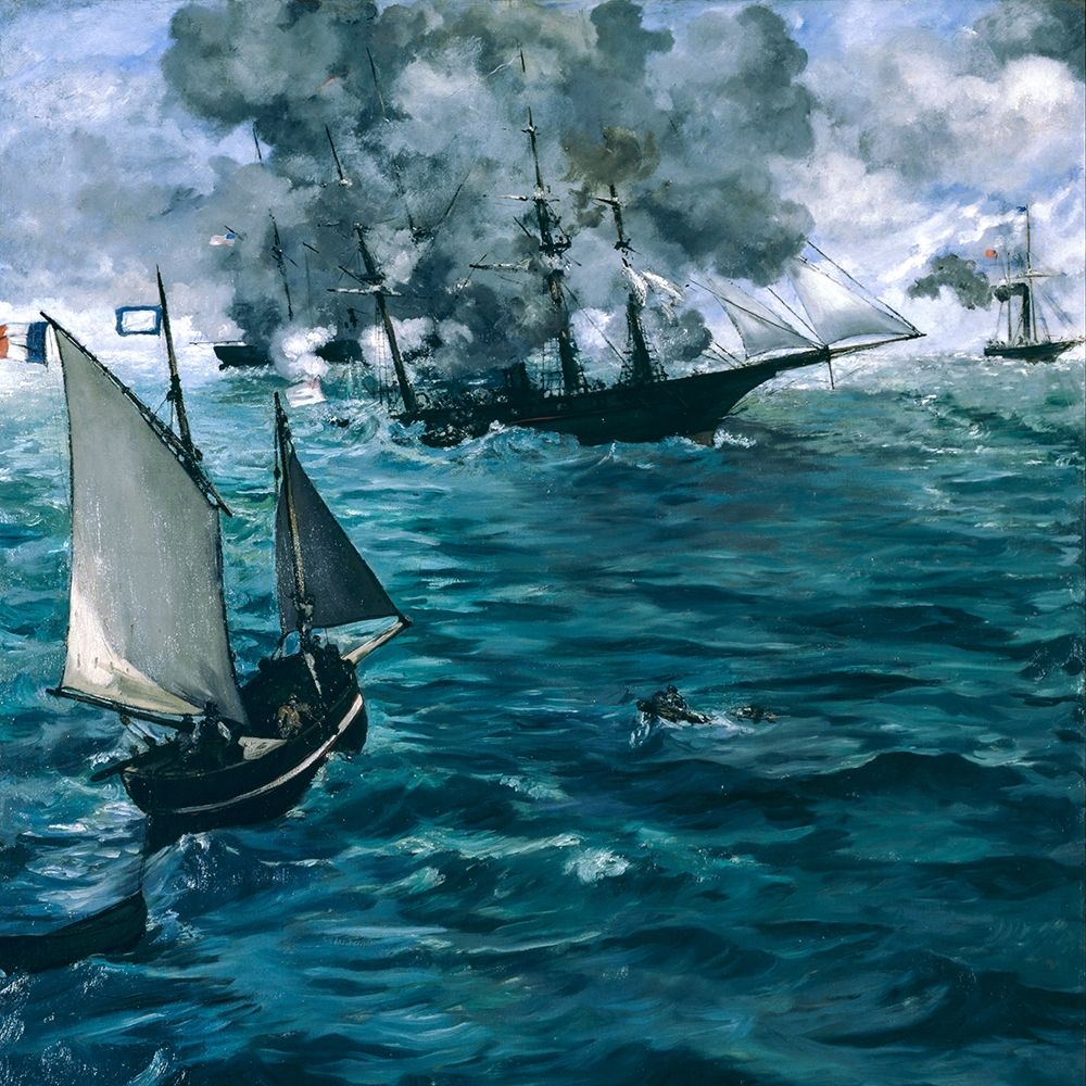 The Battle of the U.S.S. Kearsarge and the C.S.S. Alabama art print by Edouard Manet for $57.95 CAD