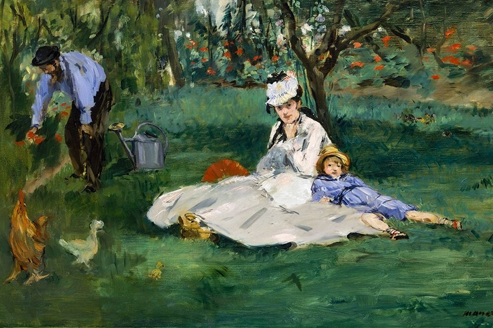 The Monet Family in Their Garden at Argenteuil art print by Edouard Manet for $57.95 CAD