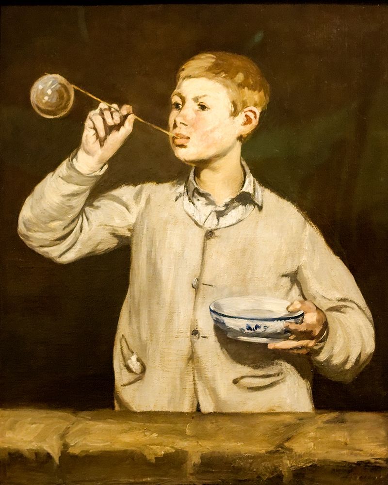 Boy blowing bubbles art print by Edouard Manet for $57.95 CAD