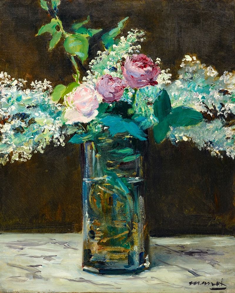 Vase of White Lilacs and Roses art print by Edouard Manet for $57.95 CAD