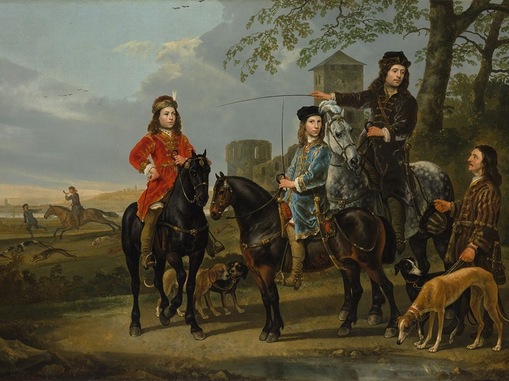 Equestrian Portrait of Cornelis and Michiel Pompe van Meerdervoort art print by Aelbert Cuyp for $57.95 CAD