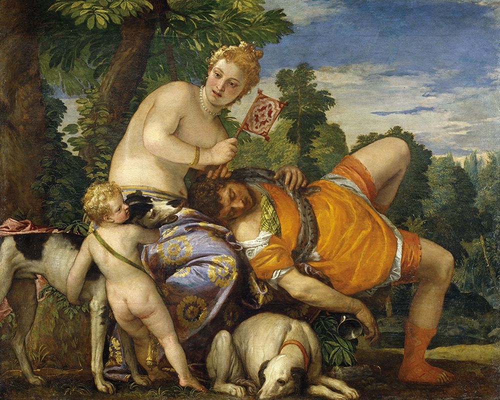 Venus and Adonis art print by Paolo Veronese for $57.95 CAD
