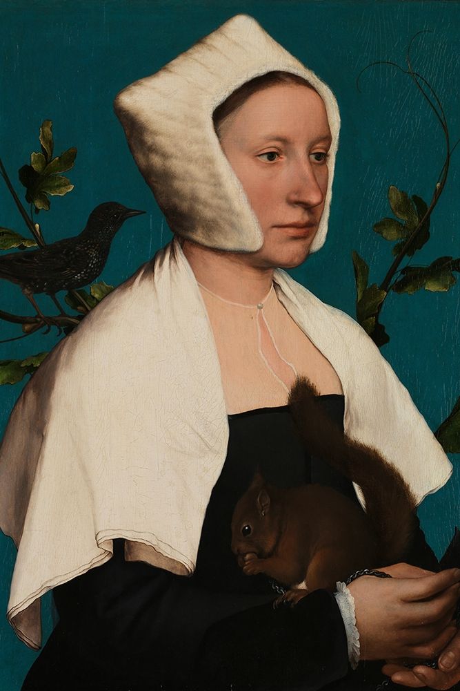 Portrait of a Lady with a Squirrel and a Starling art print by Hans Holbein for $57.95 CAD
