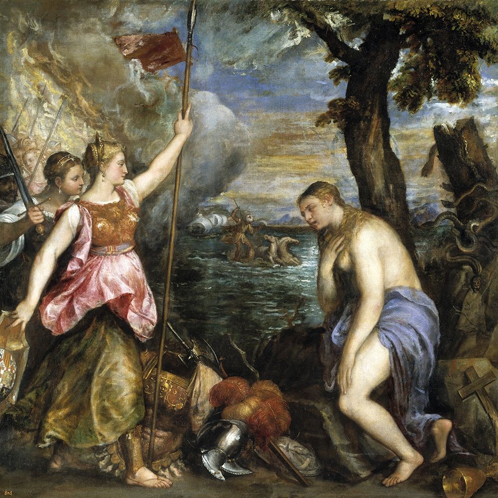 Religion saved by Spain art print by Titian for $57.95 CAD