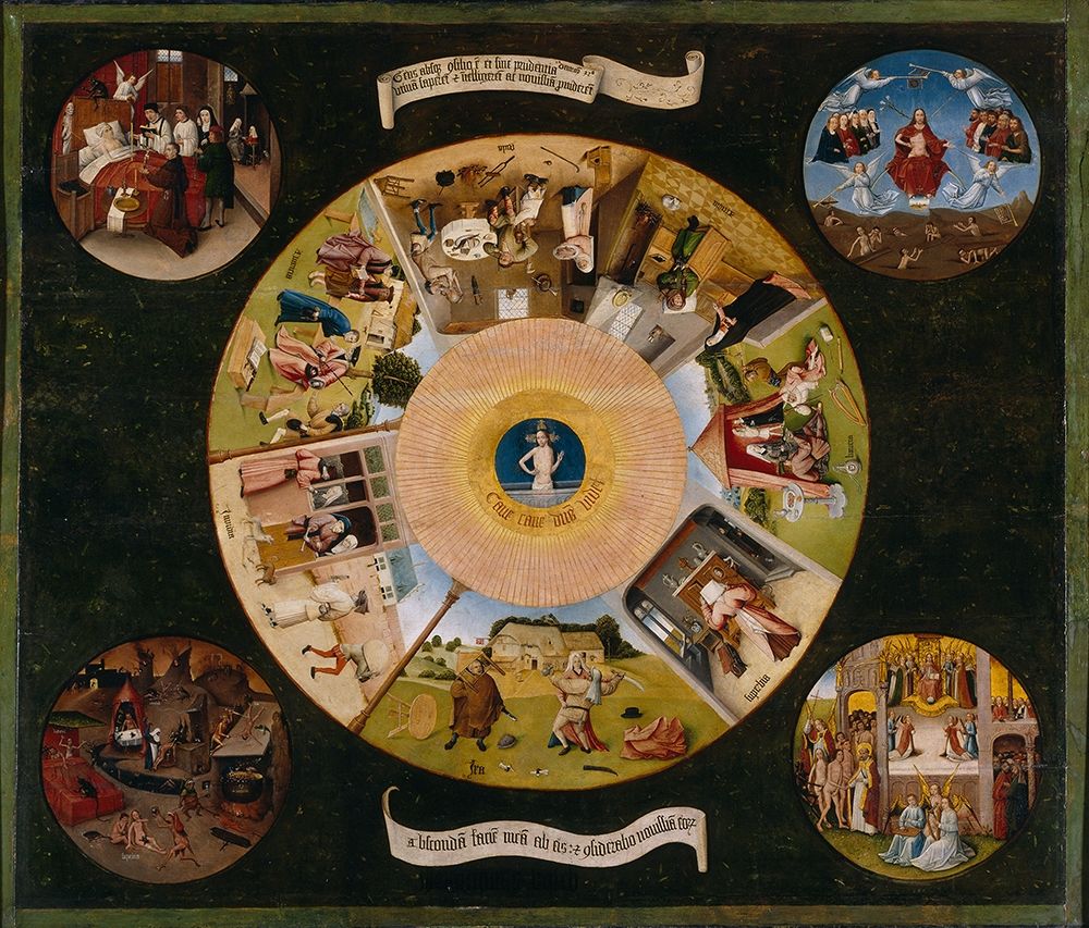 The Seven Deadly Sins and the Four Last Things art print by Hieronymus Bosch for $57.95 CAD