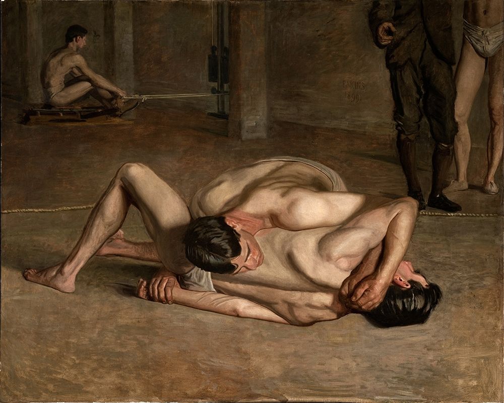 Wrestlers art print by Thomas Eakins for $57.95 CAD