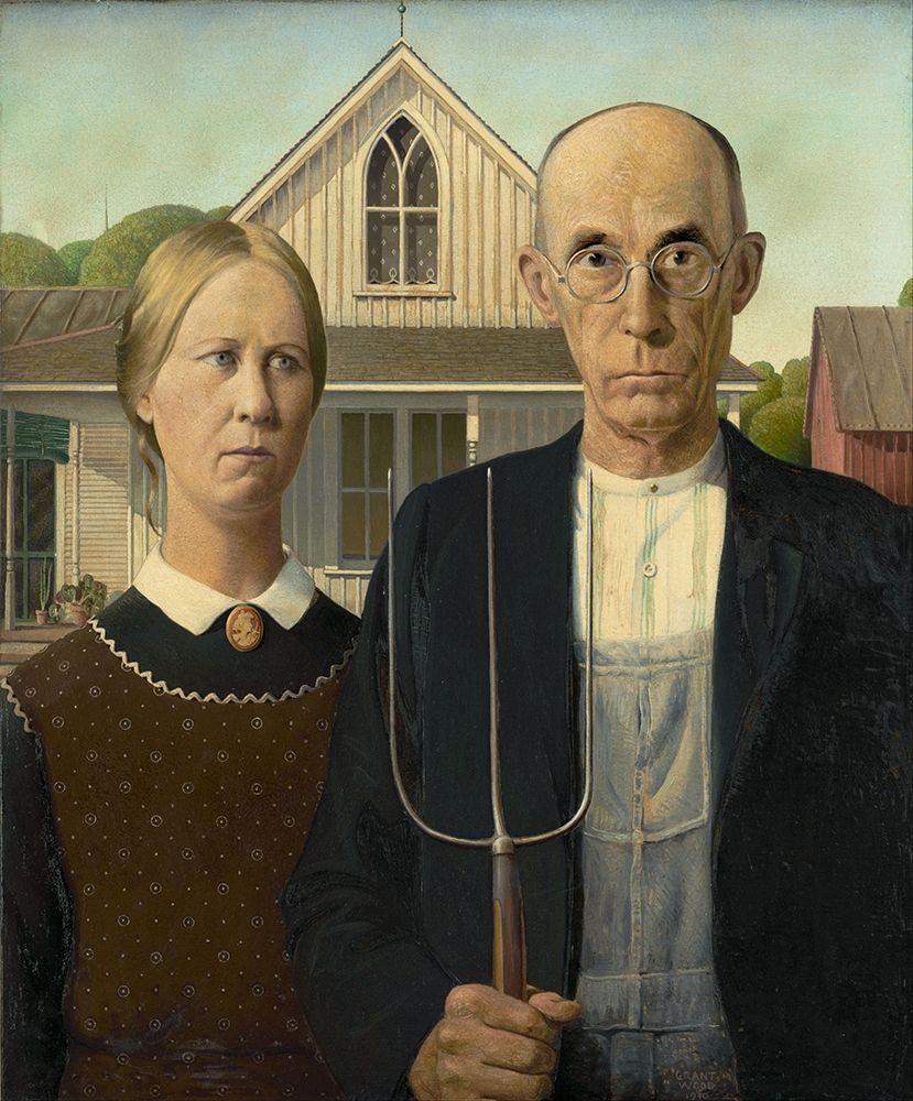 American Gothic art print by Grant Wood for $57.95 CAD