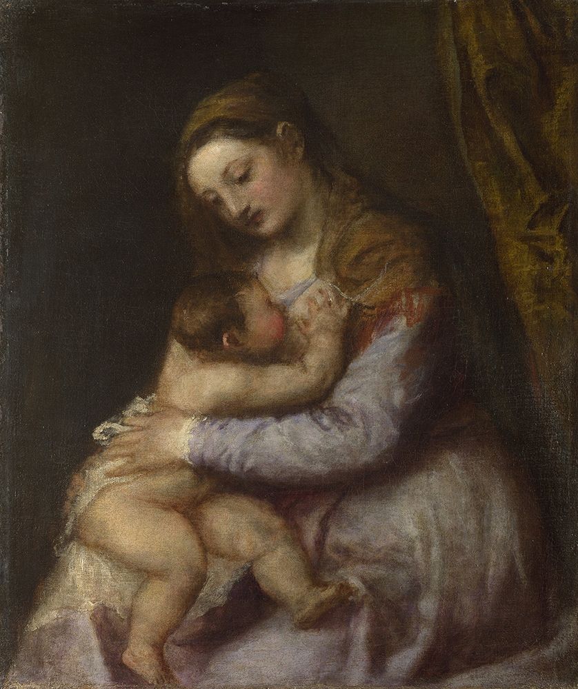 The Virgin suckling the Infant Christ art print by Titian for $57.95 CAD
