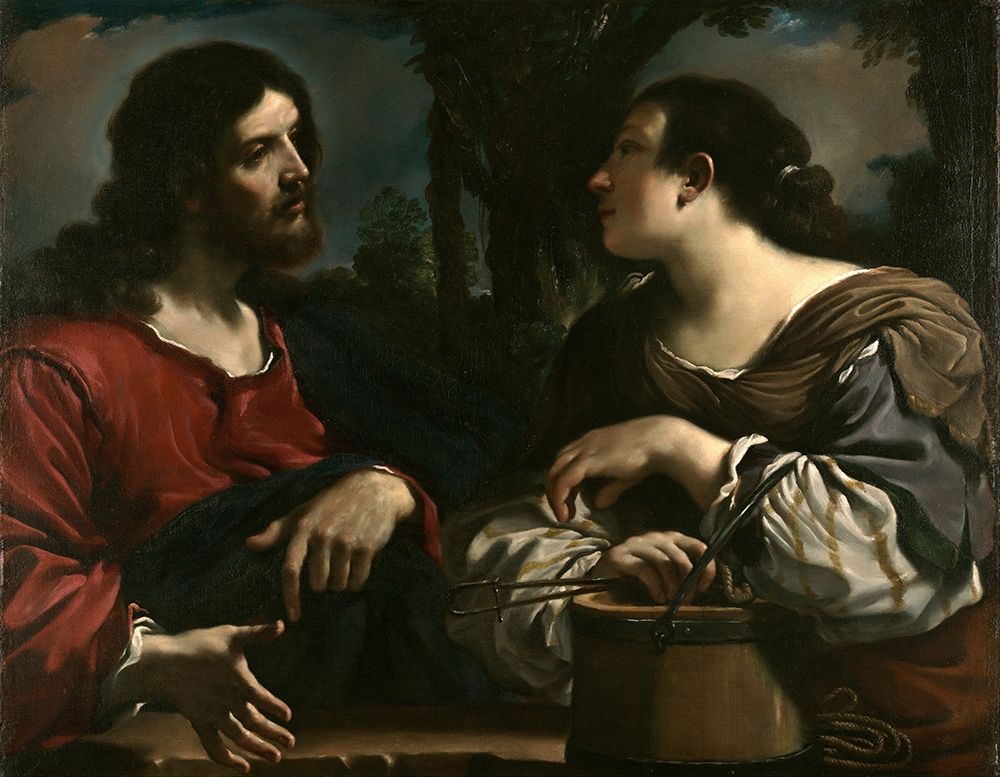 Christ and the Woman of Samaria art print by Guercino for $57.95 CAD