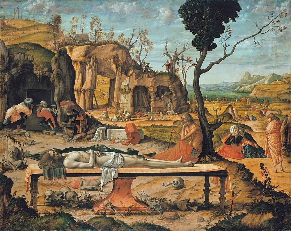 Preparation of Christs Tomb art print by Vittore Carpaccio for $57.95 CAD