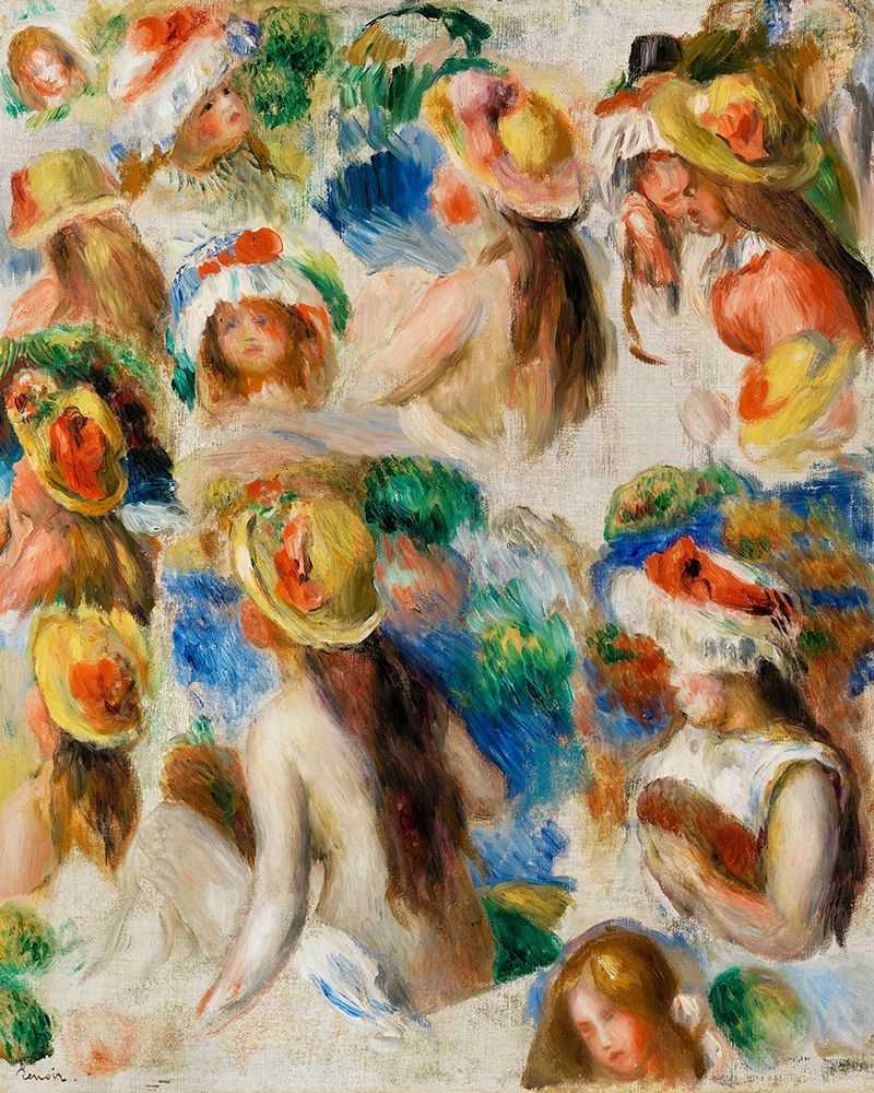 Study of Heads 1890 art print by Pierre-Auguste Renoir for $57.95 CAD