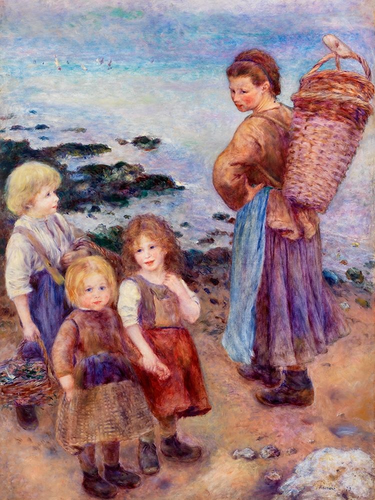 Mussel-Fishers at Berneval 1879 art print by Pierre-Auguste Renoir for $57.95 CAD