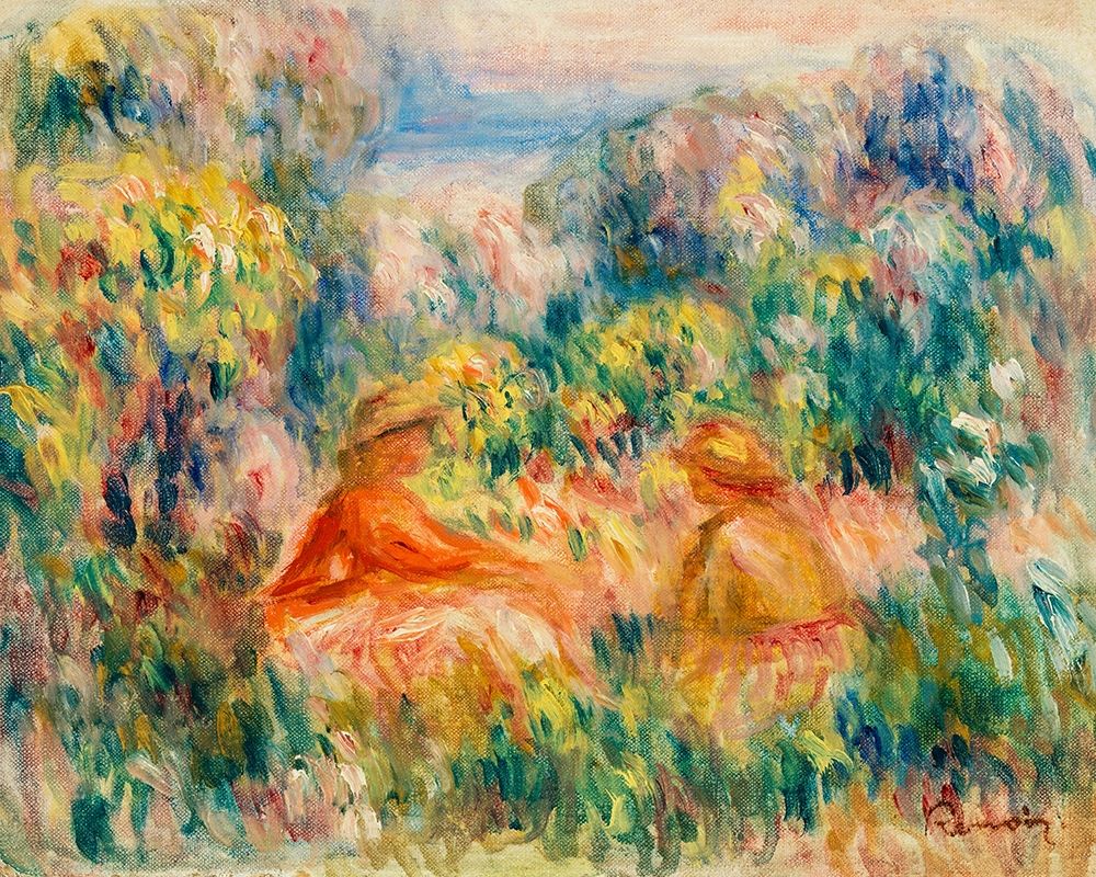 Two Women in a Landscape 1918 art print by Pierre-Auguste Renoir for $57.95 CAD