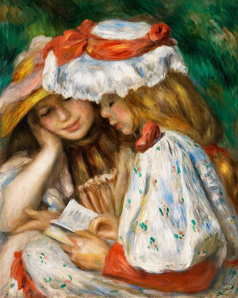 Two Girls Reading 1891 art print by Pierre-Auguste Renoir for $57.95 CAD