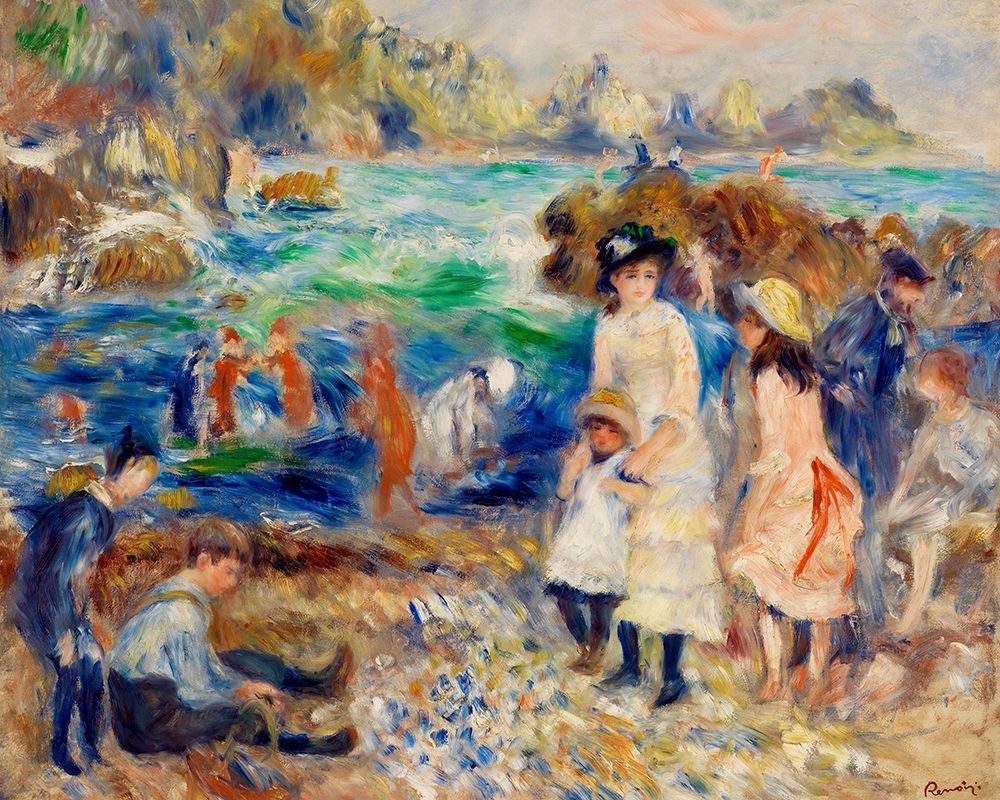 Children on the Seashore, Guernsey 1883 art print by Pierre-Auguste Renoir for $57.95 CAD