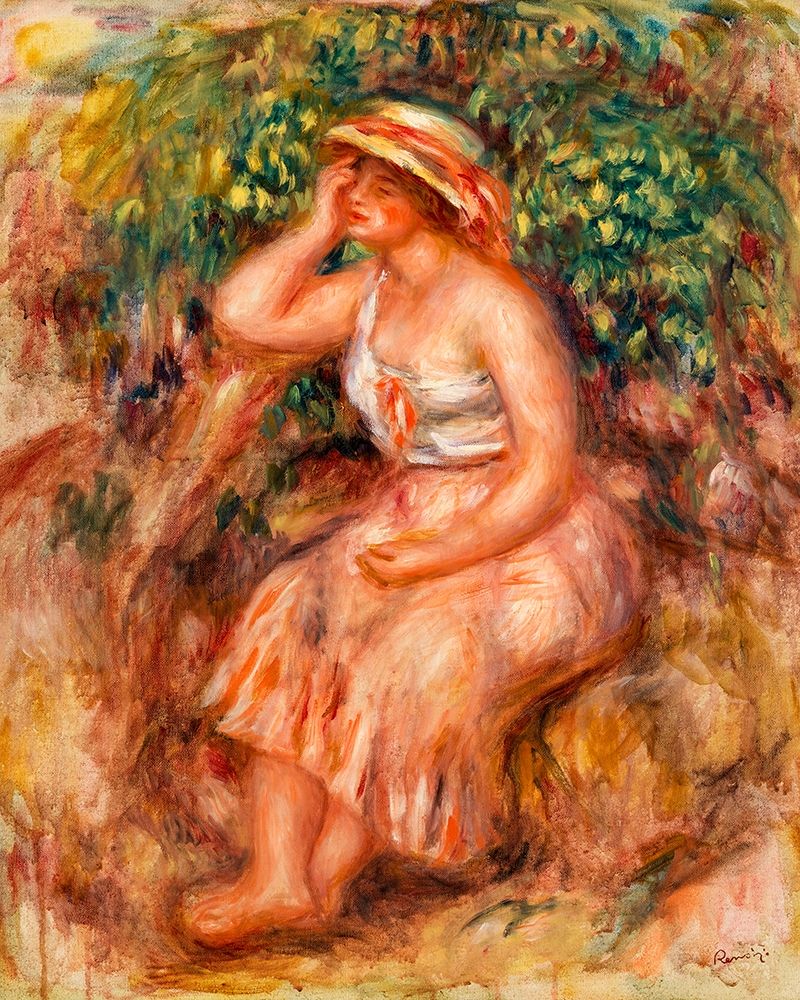 Woman Daydreaming 1913 art print by Pierre-Auguste Renoir for $57.95 CAD
