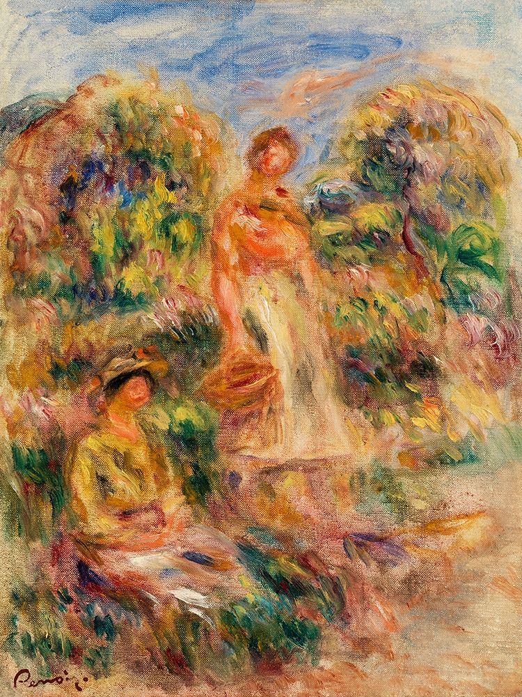 Standing Woman and Seated Woman in a Landscape 1919 art print by Pierre-Auguste Renoir for $57.95 CAD
