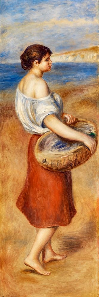 Girl with Basket of Fish 1890 art print by Pierre-Auguste Renoir for $57.95 CAD