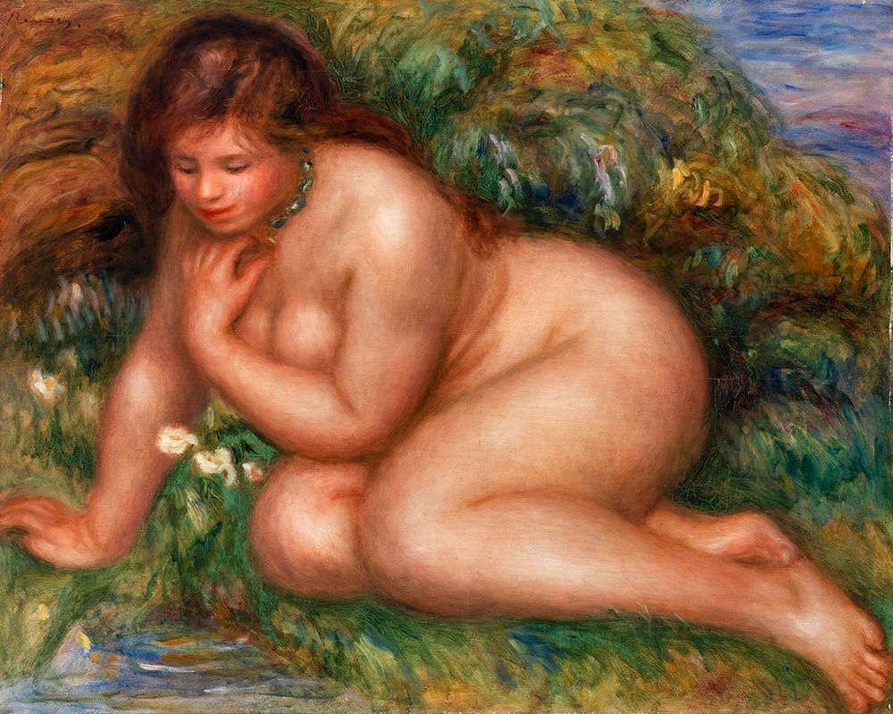 Bather Gazing at Herself in the Water 1910 art print by Pierre-Auguste Renoir for $57.95 CAD