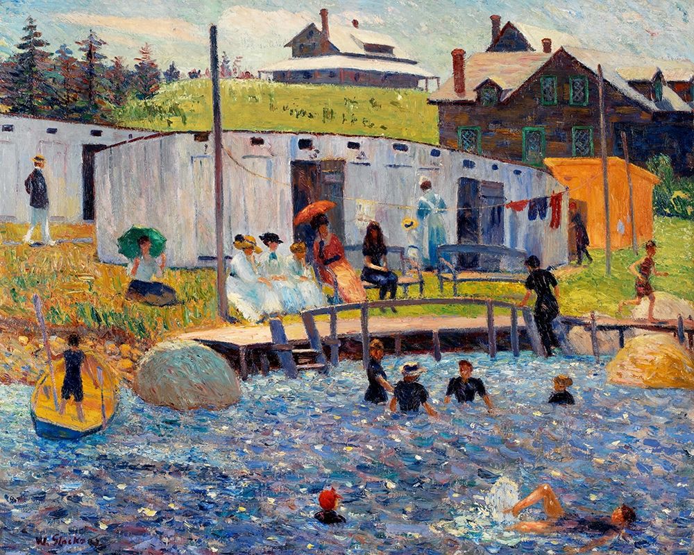 The Bathing Hour, Chester, Nova Scotia 1910 art print by Pierre-Auguste Renoir for $57.95 CAD