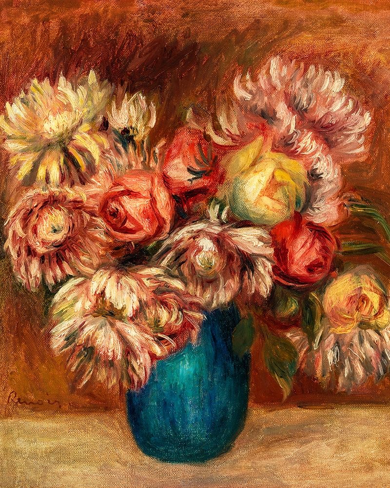 Flowers in a Green Vase 1912 art print by Pierre-Auguste Renoir for $57.95 CAD