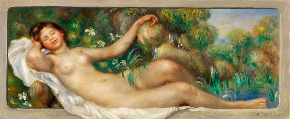 Reclining Nude 1895 art print by Pierre-Auguste Renoir for $57.95 CAD
