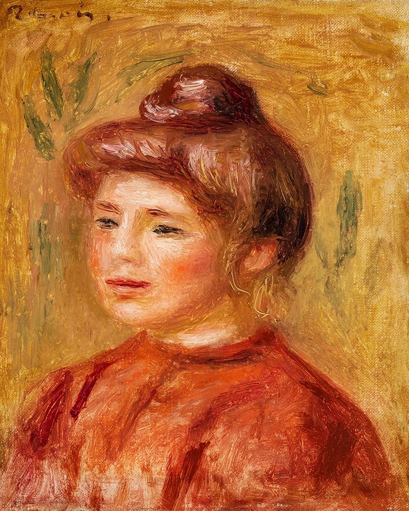 Bust of Woman in Red 1908 art print by Pierre-Auguste Renoir for $57.95 CAD