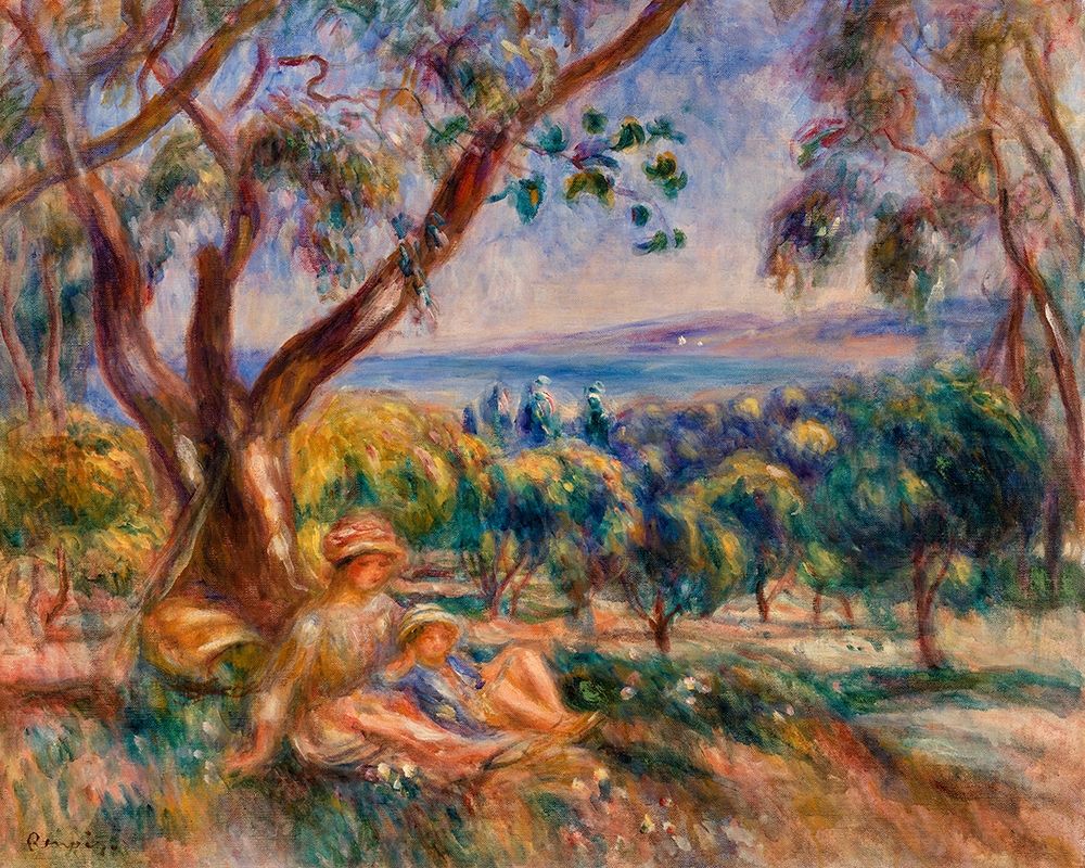 Landscape with Figures, near Cagnes 1910  art print by Pierre-Auguste Renoir for $57.95 CAD