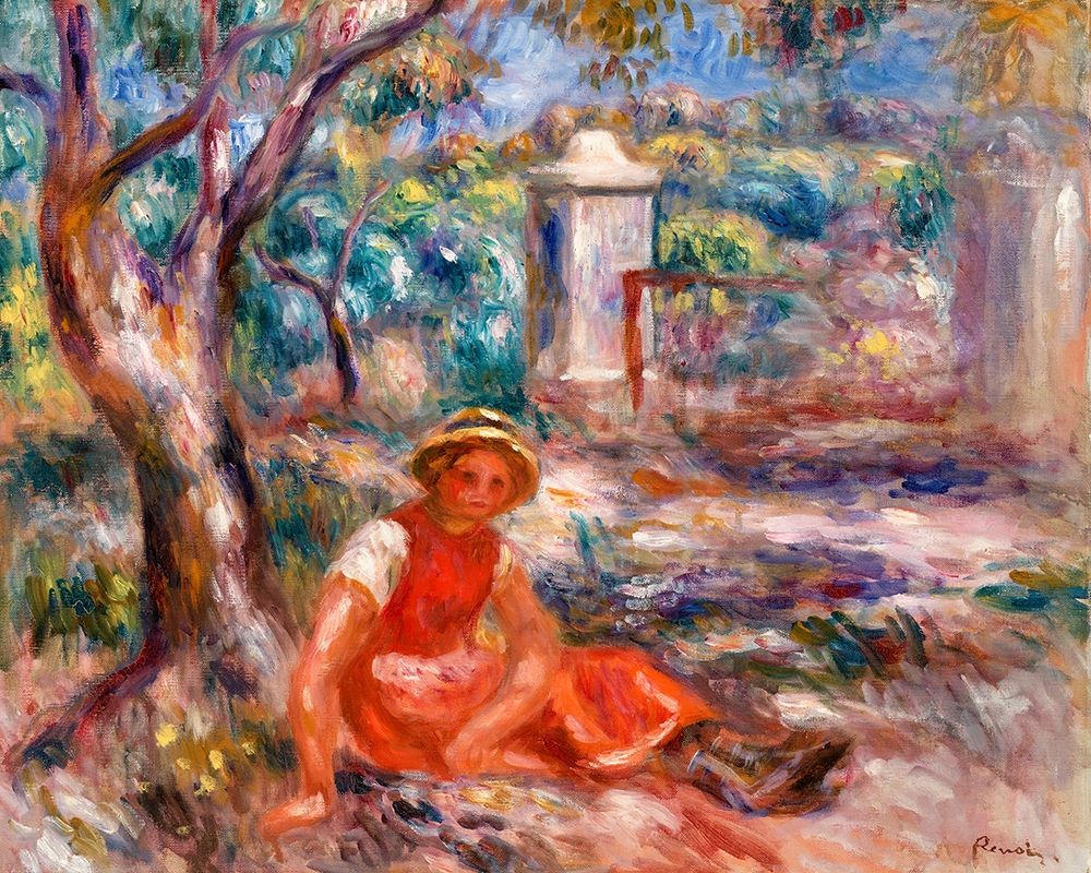 Girl at the Foot of a Tree 1914 art print by Pierre-Auguste Renoir for $57.95 CAD