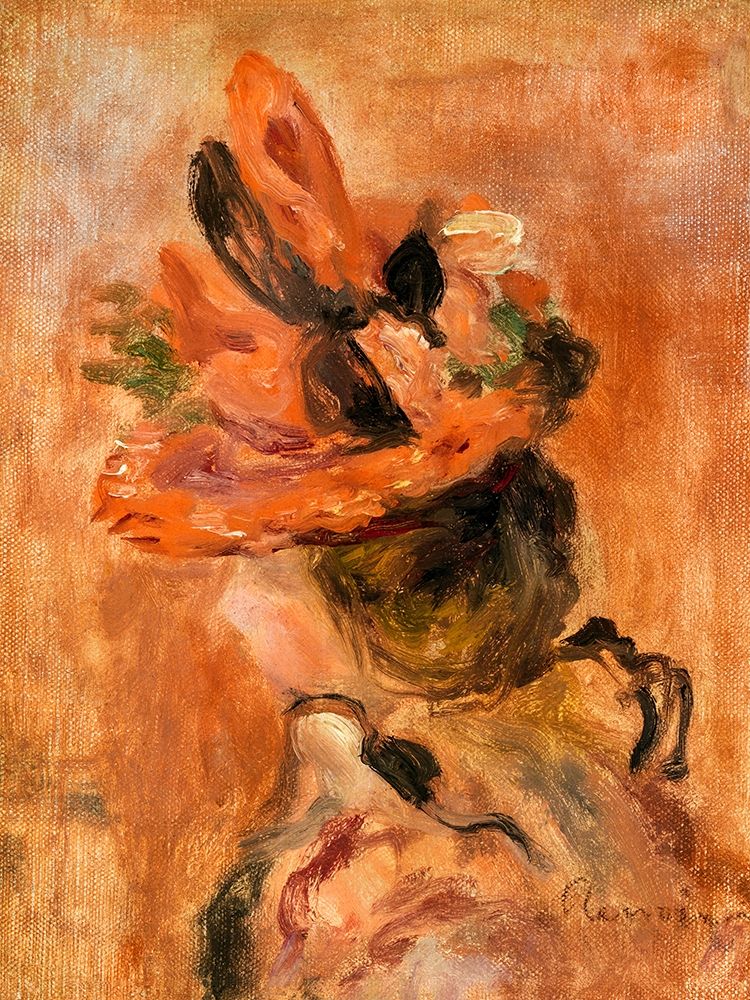 Womans Head with Red Hat 1890 art print by Pierre-Auguste Renoir for $57.95 CAD
