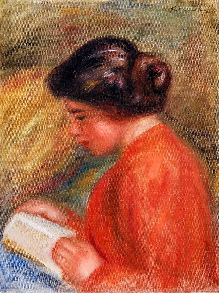 Young Woman Reading 1909 art print by Pierre-Auguste Renoir for $57.95 CAD